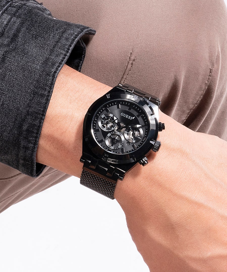 Guess Continental Black Dial Men 42.5mm
