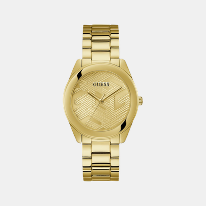 Cubed Women Quartz Champagne Dial Analog Stainless Steel Watch GW0606L2