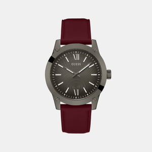 Crescent Men Quartz Grey Dial Analog Leather Watch GW0628G4