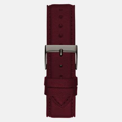 Crescent Men Quartz Grey Dial Analog Leather Watch GW0628G4