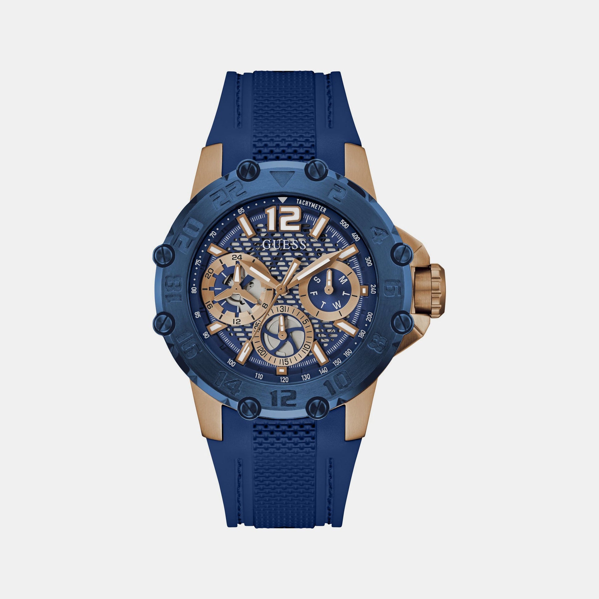 Contender Men Quartz Blue Dial Chronograph Silicone Watch GW0640G3