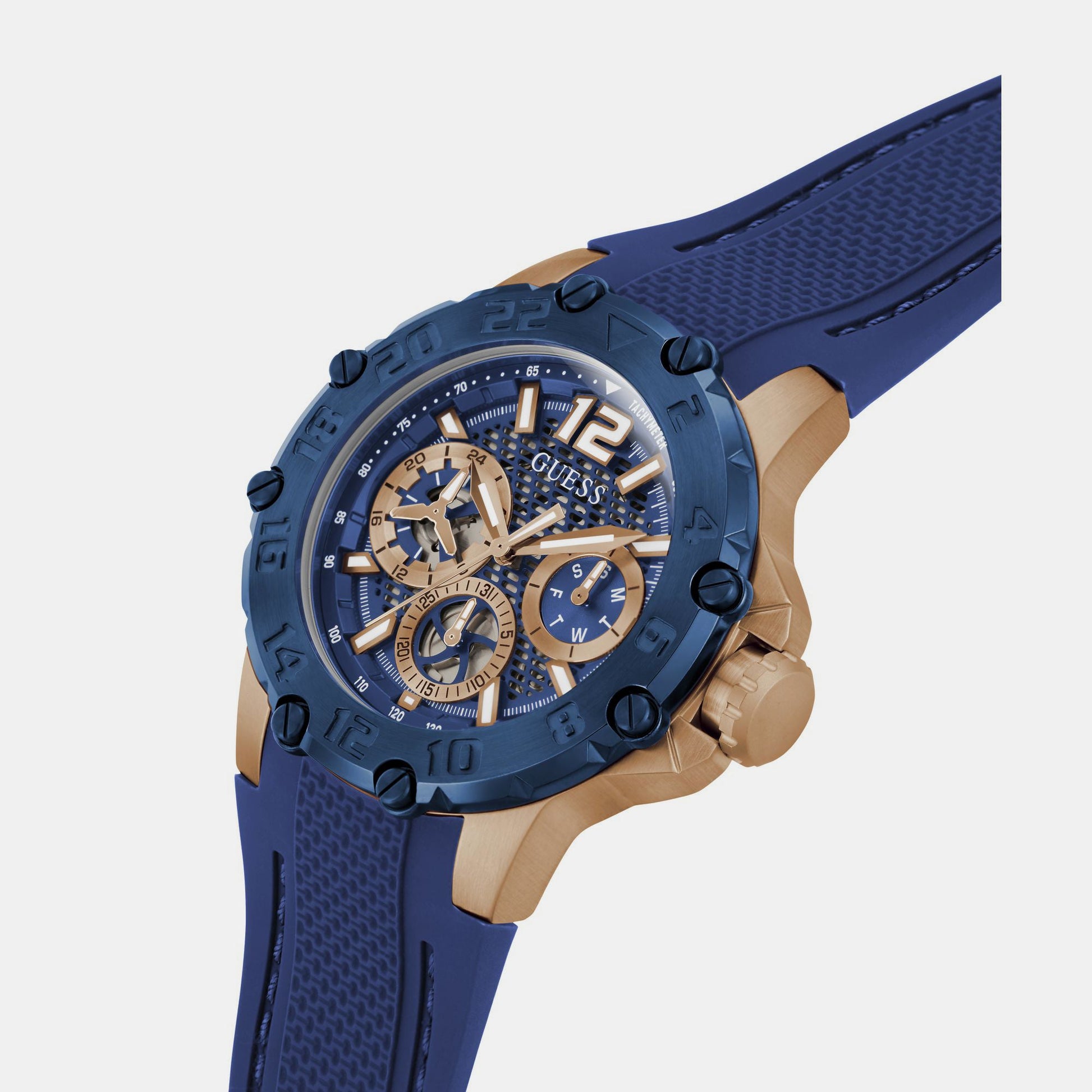 Contender Men Quartz Blue Dial Chronograph Silicone Watch GW0640G3