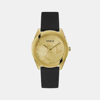 Cubed Women Quartz Champagne Dial Analog Silicone Watch GW0665L1