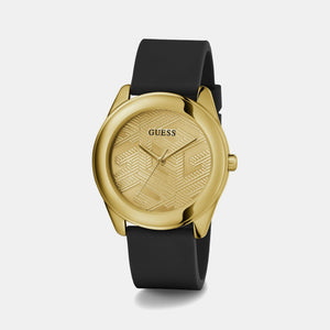 Cubed Women Quartz Champagne Dial Analog Silicone Watch GW0665L1