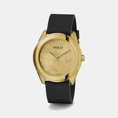 Cubed Women Quartz Champagne Dial Analog Silicone Watch GW0665L1