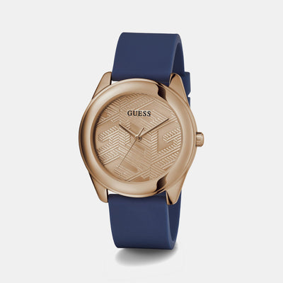 Cubed Women Quartz Rose Gold Dial Analog Silicone Watch GW0665L2