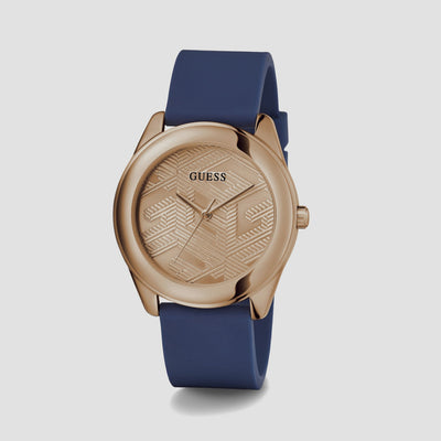 Cubed Women Quartz Rose Gold Dial Analog Silicone Watch GW0665L2
