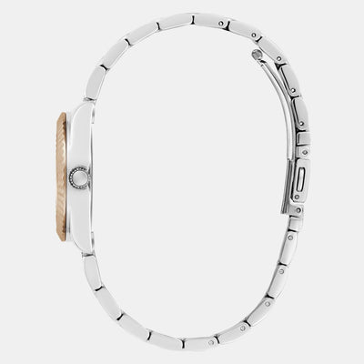 Dress Women Quartz Silver Dial Analog Stainless Steel Watch GW0687L3