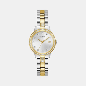 Dress Women Quartz White Dial Analog Stainless Steel Watch GW0725L1
