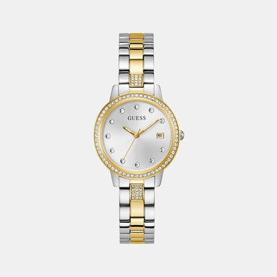 Dress Women Quartz White Dial Analog Stainless Steel Watch GW0725L1