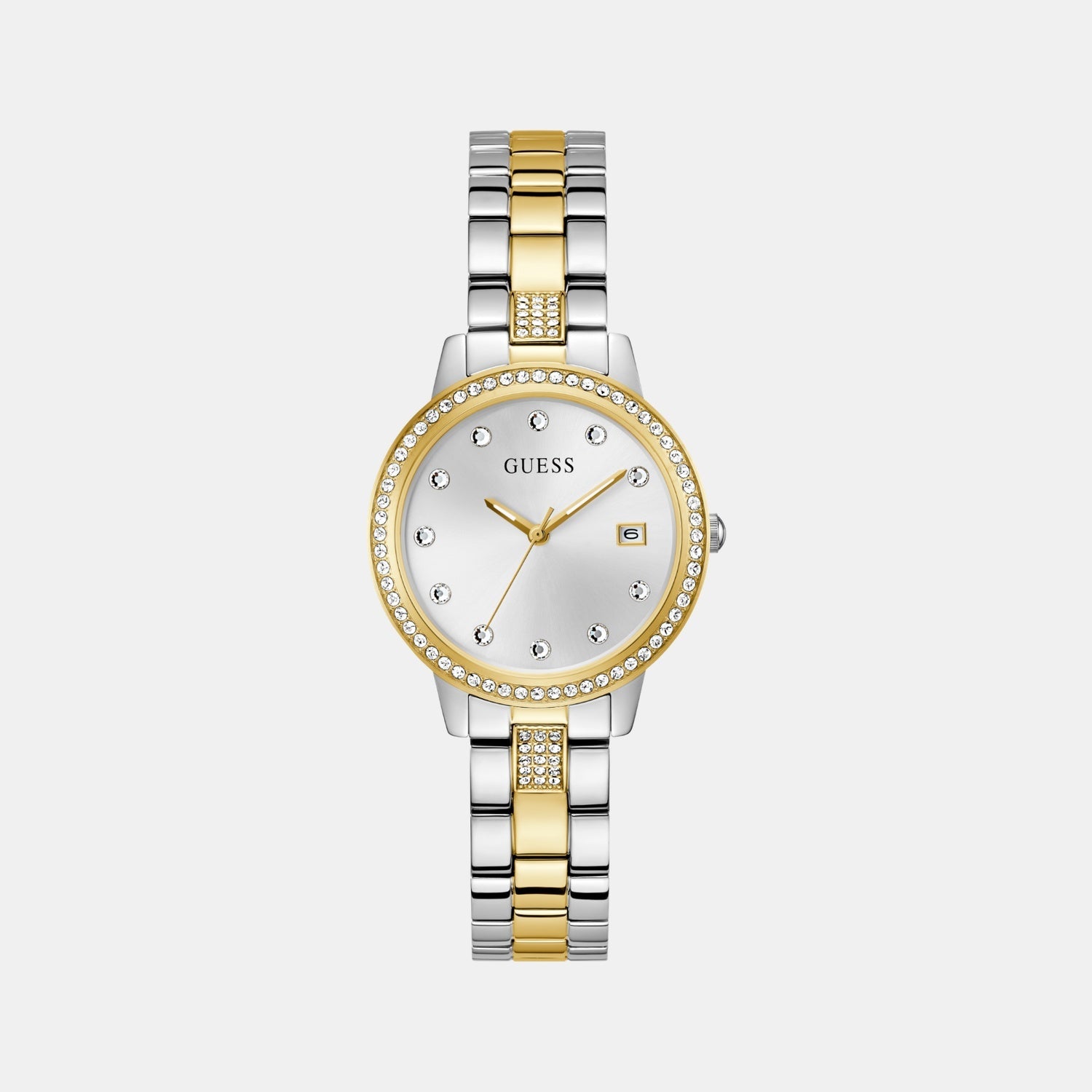 Dress Women Quartz White Dial Analog Stainless Steel Watch GW0725L1
