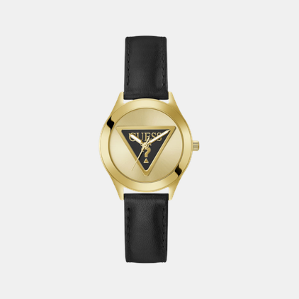 Guess Trend Women Quartz Champagne Dial Analog Leather Watch GW0744L2