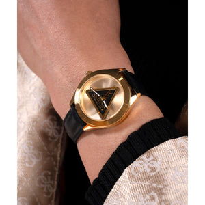 Guess Trend Women Quartz Champagne Dial Analog Leather Watch GW0744L2