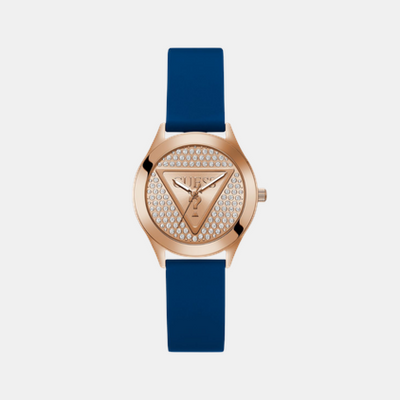 Glitz Women Quartz Rose Gold Dial Analog Silicone Watch GW0745L4