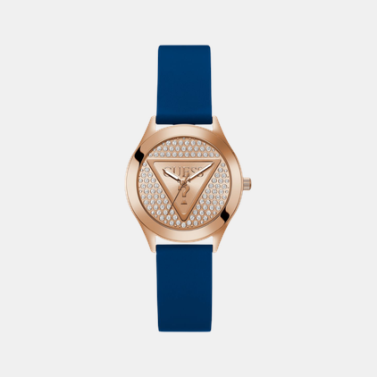 Glitz Women Quartz Rose Gold Dial Analog Silicone Watch GW0745L4