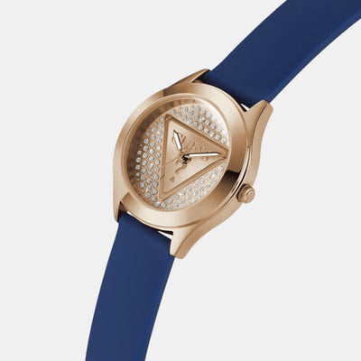 Glitz Women Quartz Rose Gold Dial Analog Silicone Watch GW0745L4