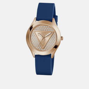Glitz Women Quartz Rose Gold Dial Analog Silicone Watch GW0745L4
