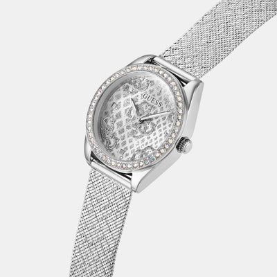 Boa Women Quartz Silver Dial Analog Mesh Watch GW0748L1