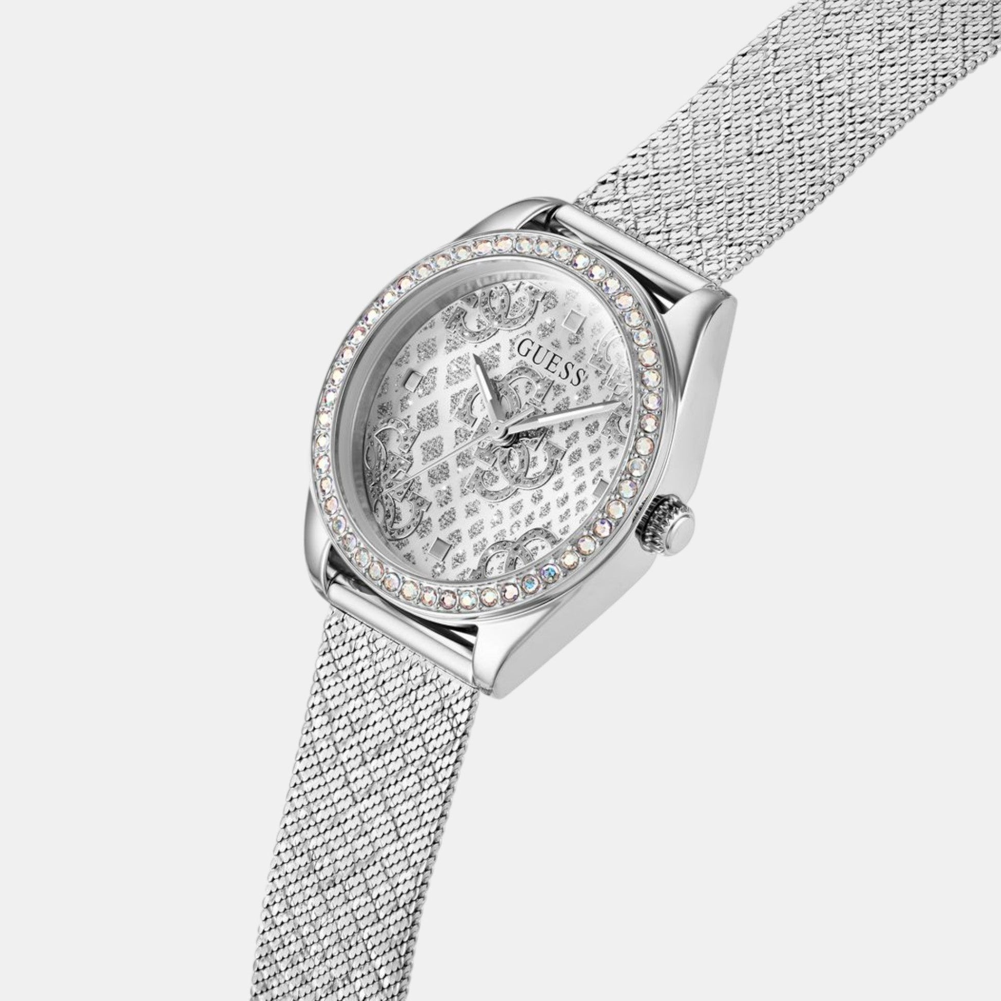 Boa Women Quartz Silver Dial Analog Mesh Watch GW0748L1