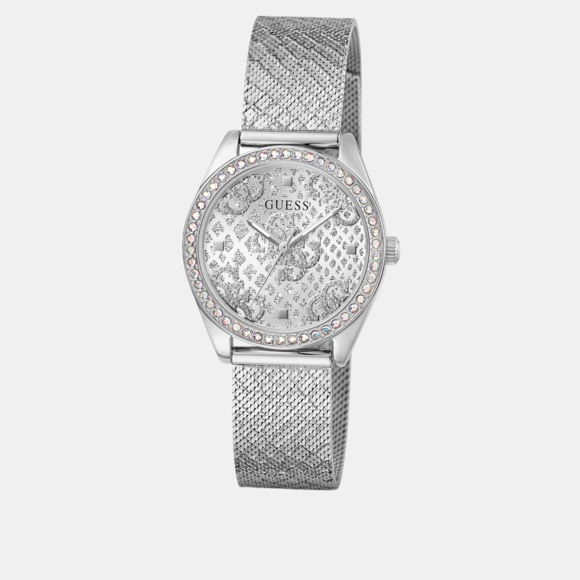 Boa Women Quartz Silver Dial Analog Mesh Watch GW0748L1