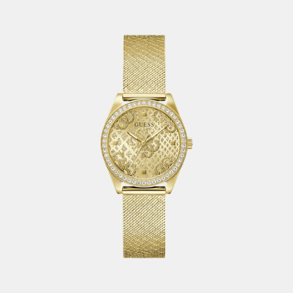 Guess Trend Women Quartz Champagne Dial Analog Mesh Watch GW0748L2