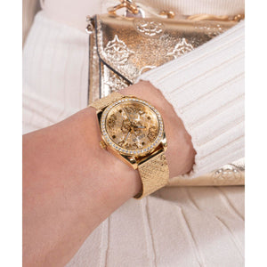 Guess Trend Women Quartz Champagne Dial Analog Mesh Watch GW0748L2