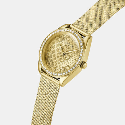 Guess Trend Women Quartz Champagne Dial Analog Mesh Watch GW0748L2