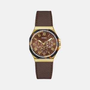 Glaze Women Quartz Brown Dial Multi-Function Leather Watch GW0753L3