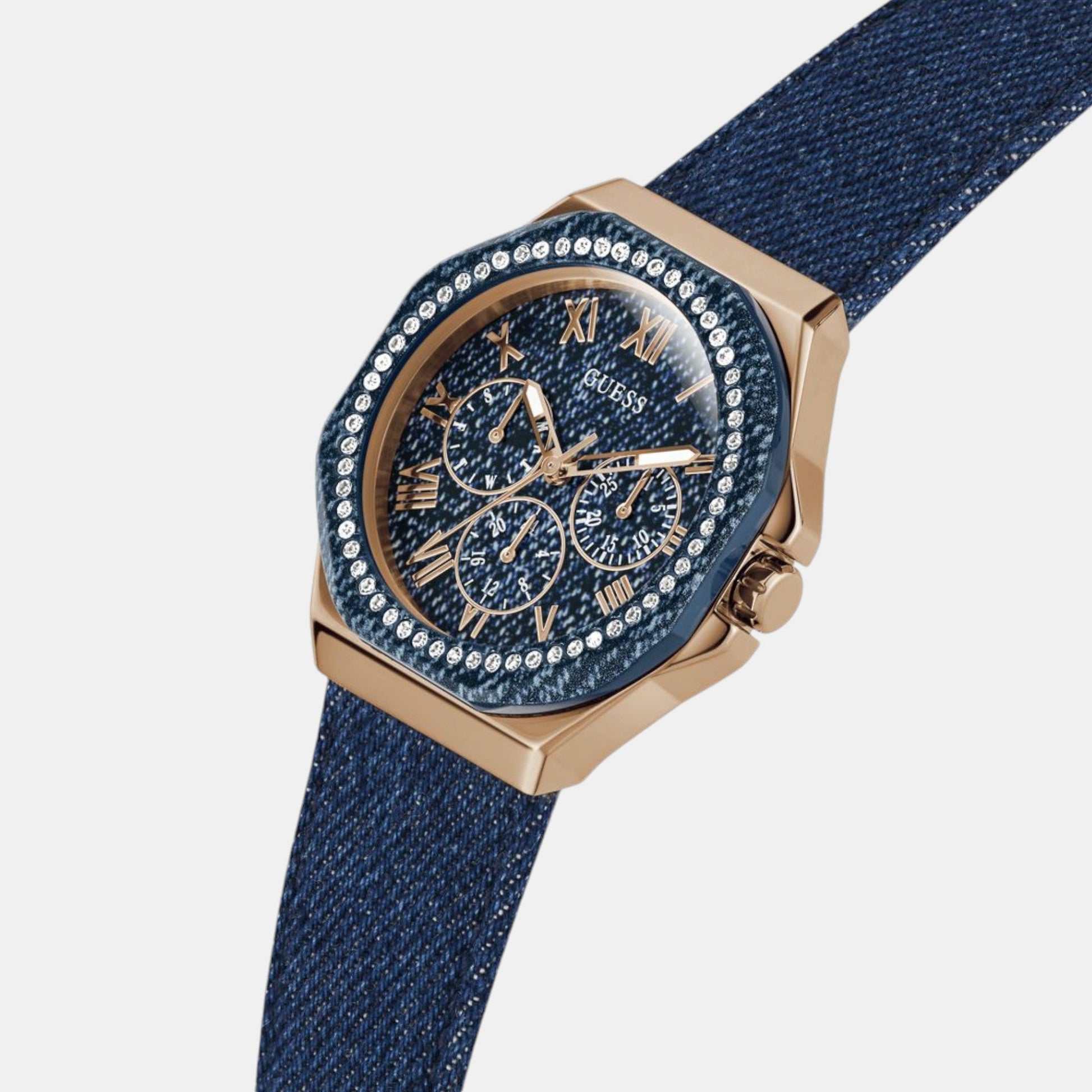Glaze Women Quartz Blue Dial Multi-Function Denim Watch GW0753L5