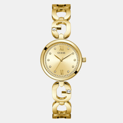 Guess Bejeweled Women Quartz Champagne Dial Analog Stainless Steel Watch GW0759L2