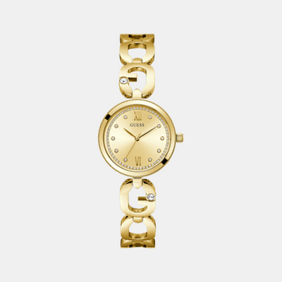 Guess Bejeweled Women Quartz Champagne Dial Analog Stainless Steel Watch GW0759L2