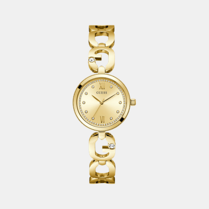 Guess Bejeweled Women Quartz Champagne Dial Analog Stainless Steel Watch GW0759L2