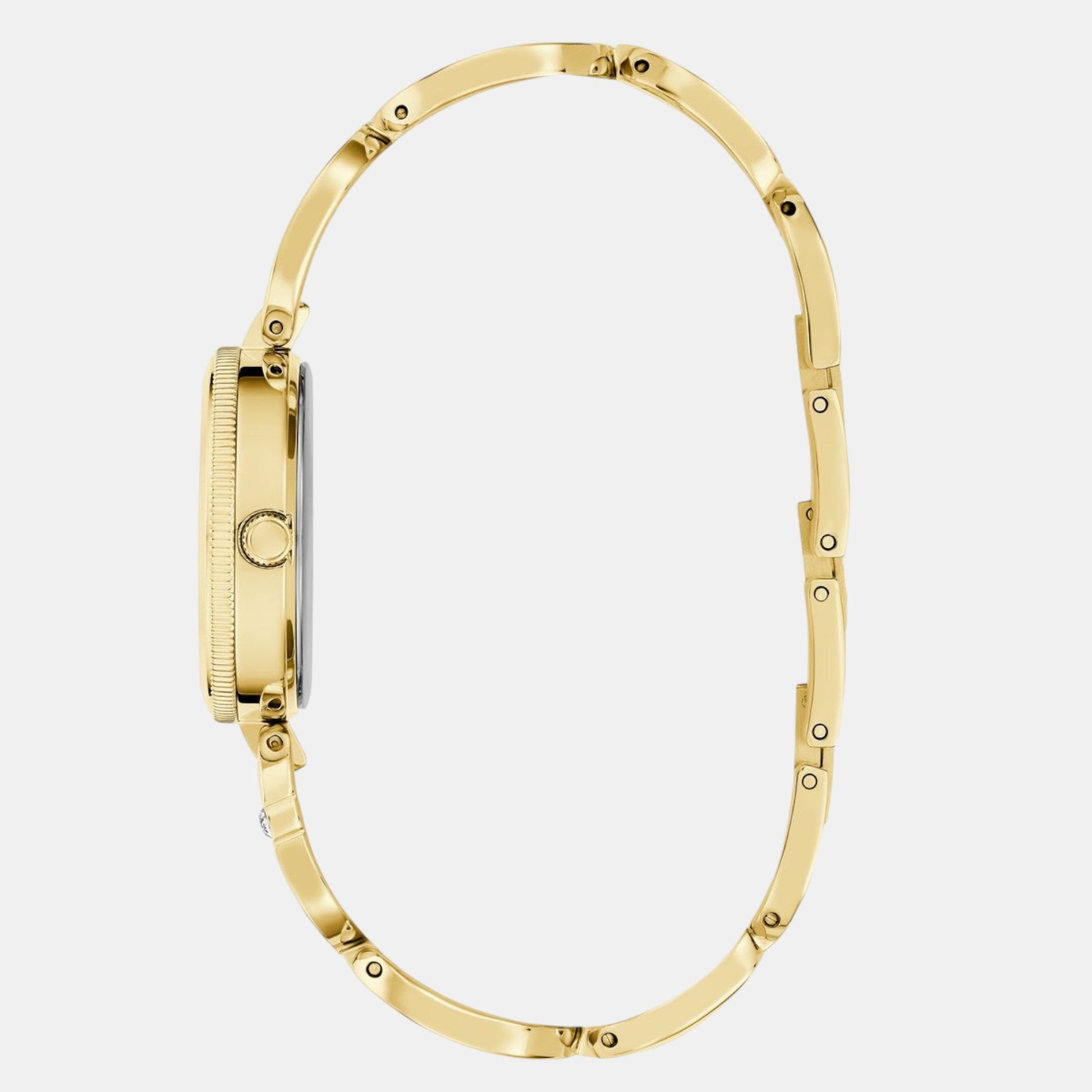 Guess Bejeweled Women Quartz Champagne Dial Analog Stainless Steel Watch GW0759L2
