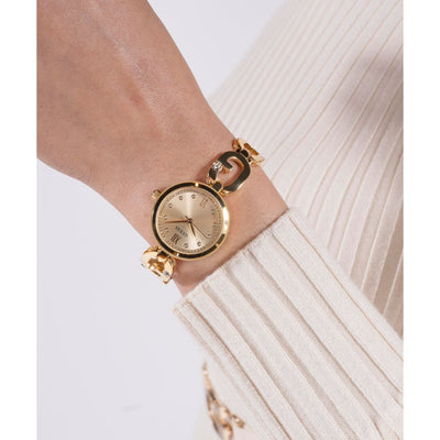 Guess Bejeweled Women Quartz Champagne Dial Analog Stainless Steel Watch GW0759L2
