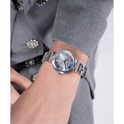 Array Women Quartz Silver Dial Analog Stainless Steel Watch GW0762L1