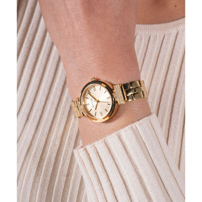 Array Women Quartz Champagne Dial Analog Stainless Steel Watch GW0762L2