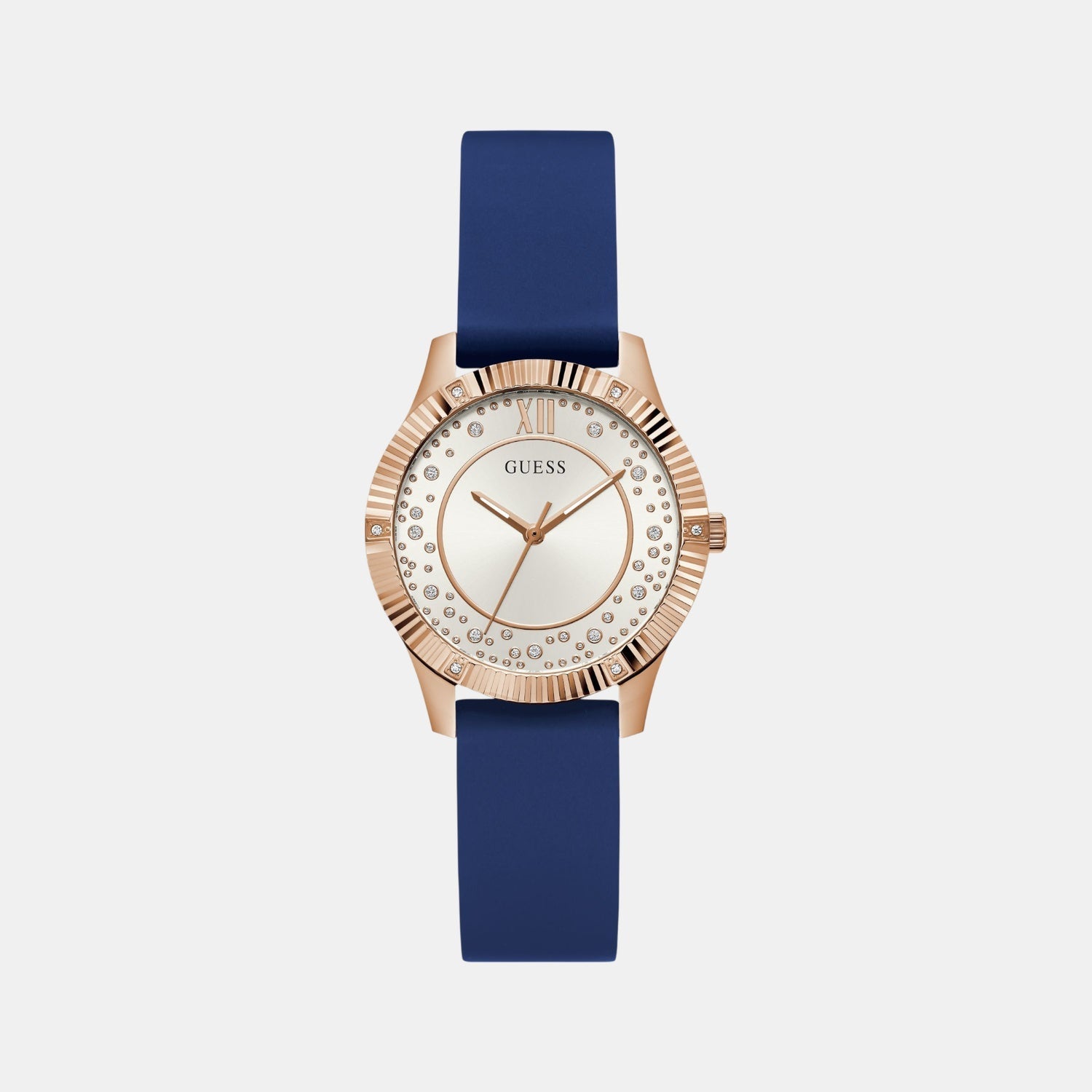 Dress Women Quartz White Dial Analog Silicone Watch GW0766L4