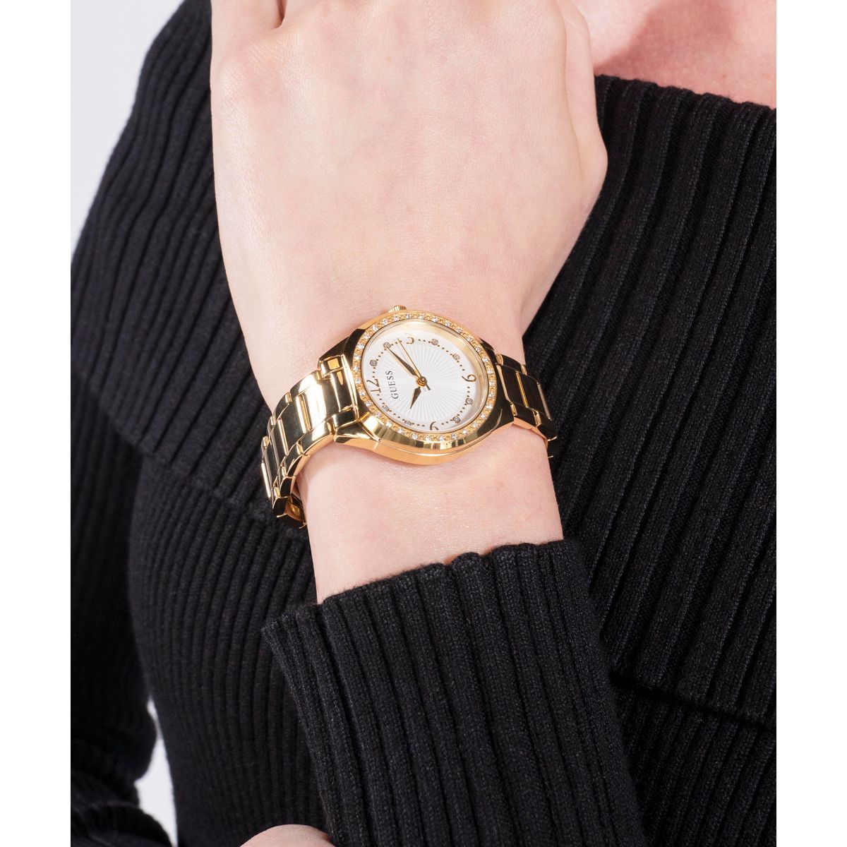 Charlotte Women Quartz White Dial Analog Stainless Steel Watch GW0767L2