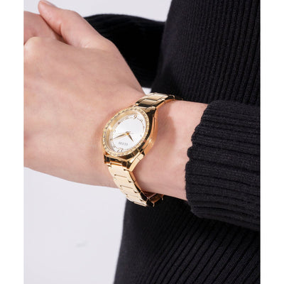 Charlotte Women Quartz White Dial Analog Stainless Steel Watch GW0767L2