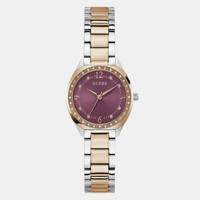 Charlotte Women Quartz Purple Dial Analog Stainless Steel Watch GW0767L5