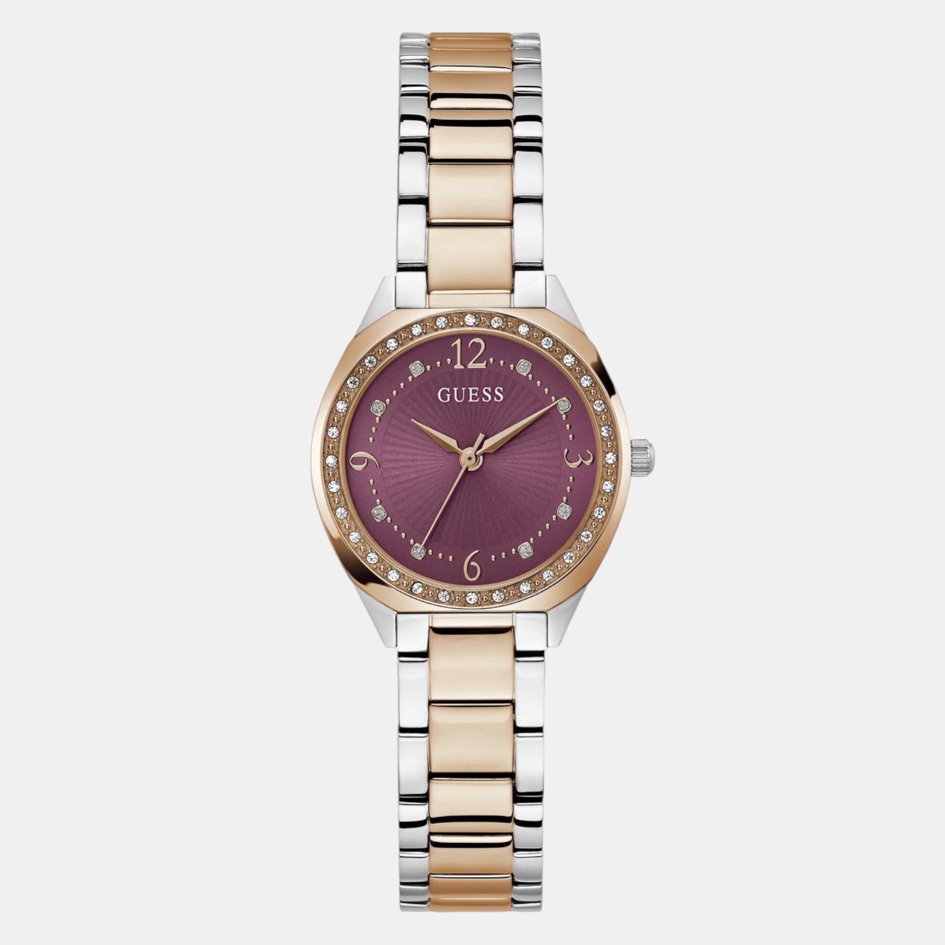 Charlotte Women Quartz Purple Dial Analog Stainless Steel Watch GW0767L5