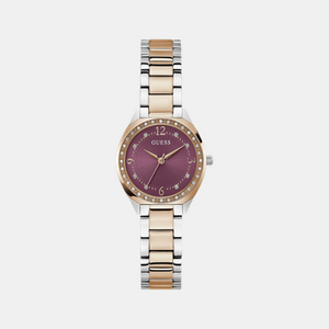 Charlotte Women Quartz Purple Dial Analog Stainless Steel Watch GW0767L5