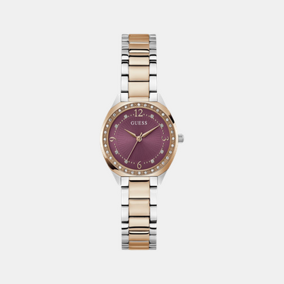 Charlotte Women Quartz Purple Dial Analog Stainless Steel Watch GW0767L5