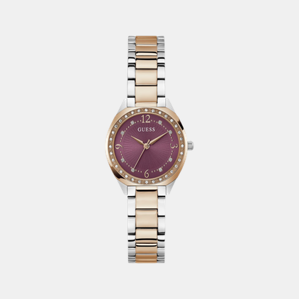 Charlotte Women Quartz Purple Dial Analog Stainless Steel Watch GW0767L5