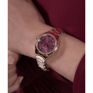 Charlotte Women Quartz Purple Dial Analog Stainless Steel Watch GW0767L5