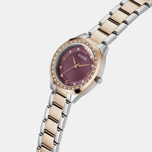 Charlotte Women Quartz Purple Dial Analog Stainless Steel Watch GW0767L5