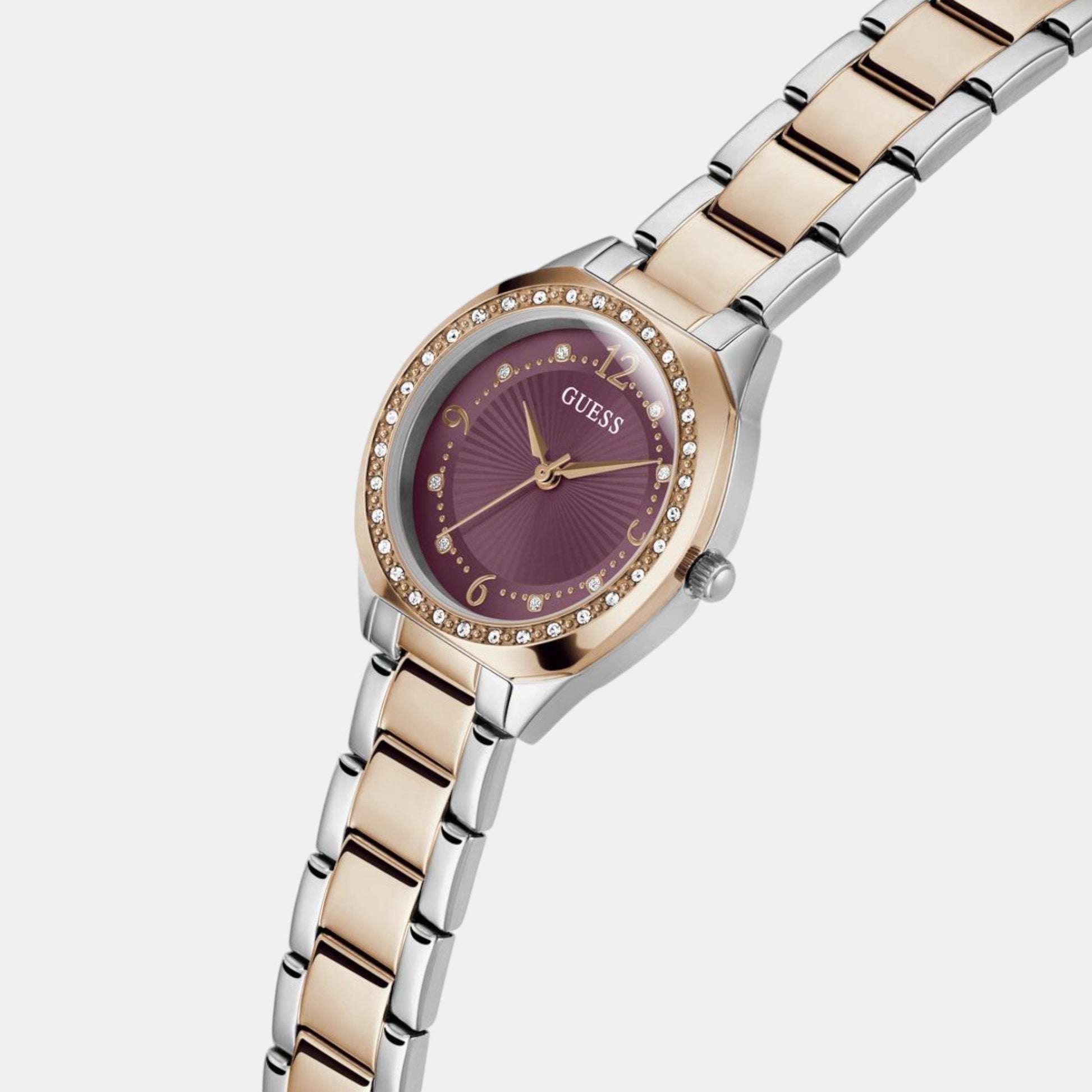 Charlotte Women Quartz Purple Dial Analog Stainless Steel Watch GW0767L5
