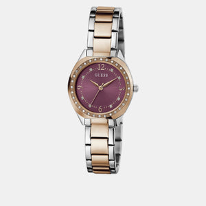 Charlotte Women Quartz Purple Dial Analog Stainless Steel Watch GW0767L5