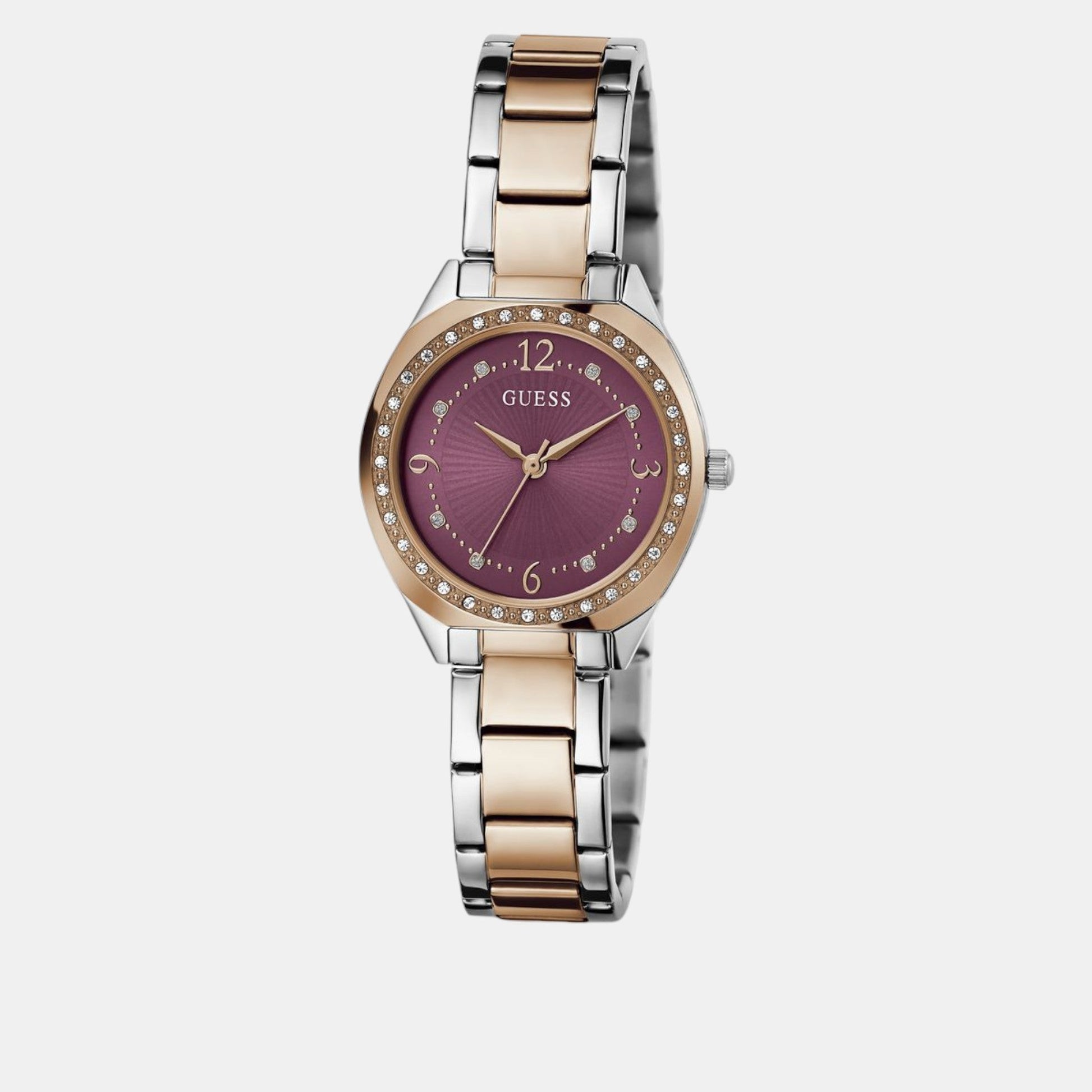 Charlotte Women Quartz Purple Dial Analog Stainless Steel Watch GW0767L5