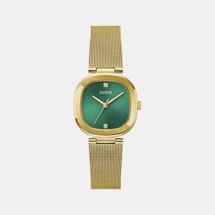 Guess Dress Women Quartz Green Dial Analog Mesh Watch GW0768L2